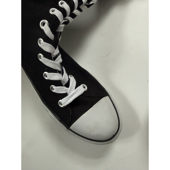 Women's Airwalk Knee High Black Canvas Lace Up Full Zip Shoes Sneakers Size 8 - Picture 4 of 8